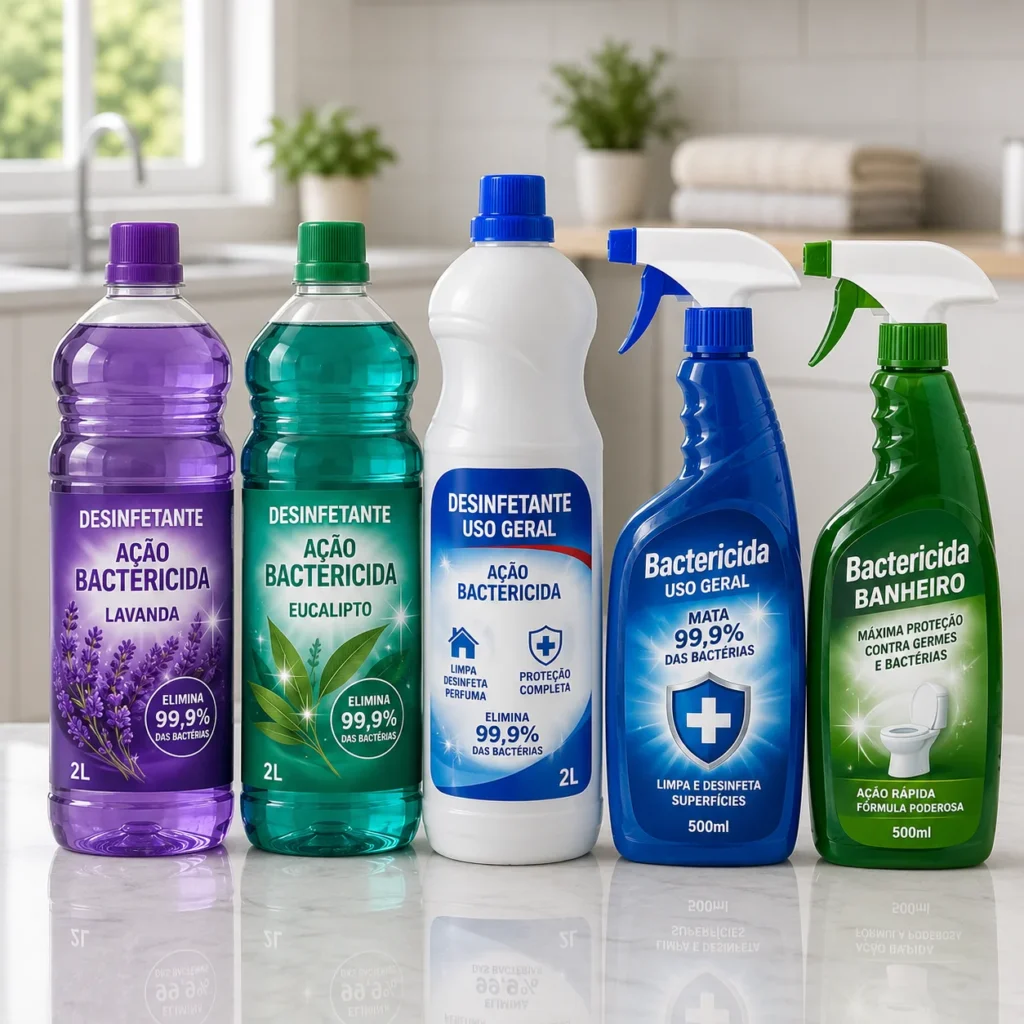 rótulos para desinfetantes e bactericida
