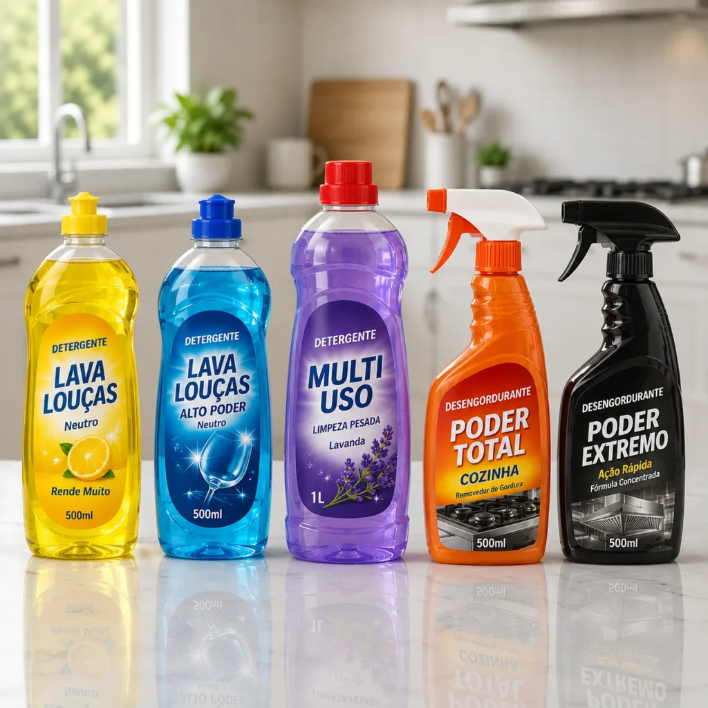rótulos para detergentes e desengordurantes