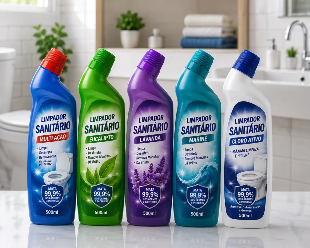 rótulos para limpadores sanitarios