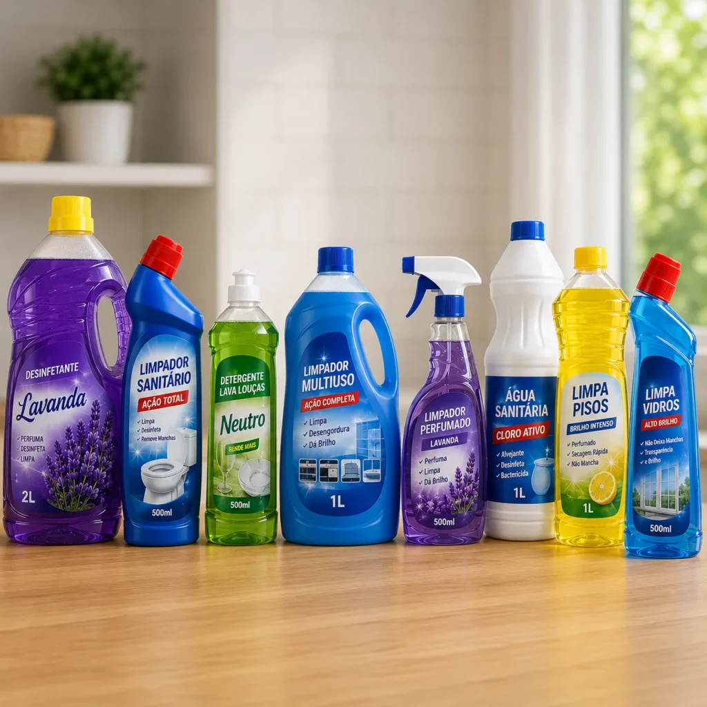 rótulos para produtos de limpeza em geral